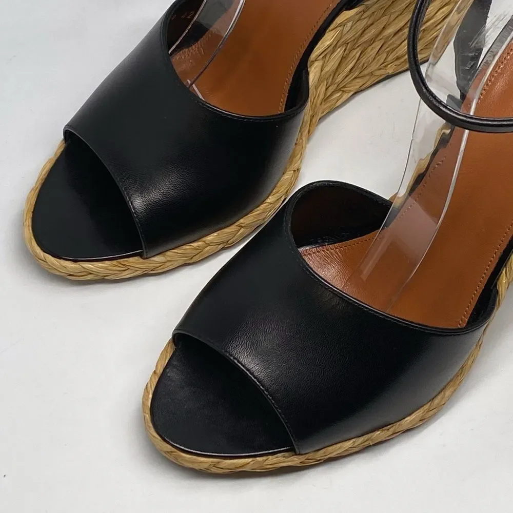 Saint Laurent Paloma 95 leather espadrille wedge sandals size 42 - Picture 8 of 16